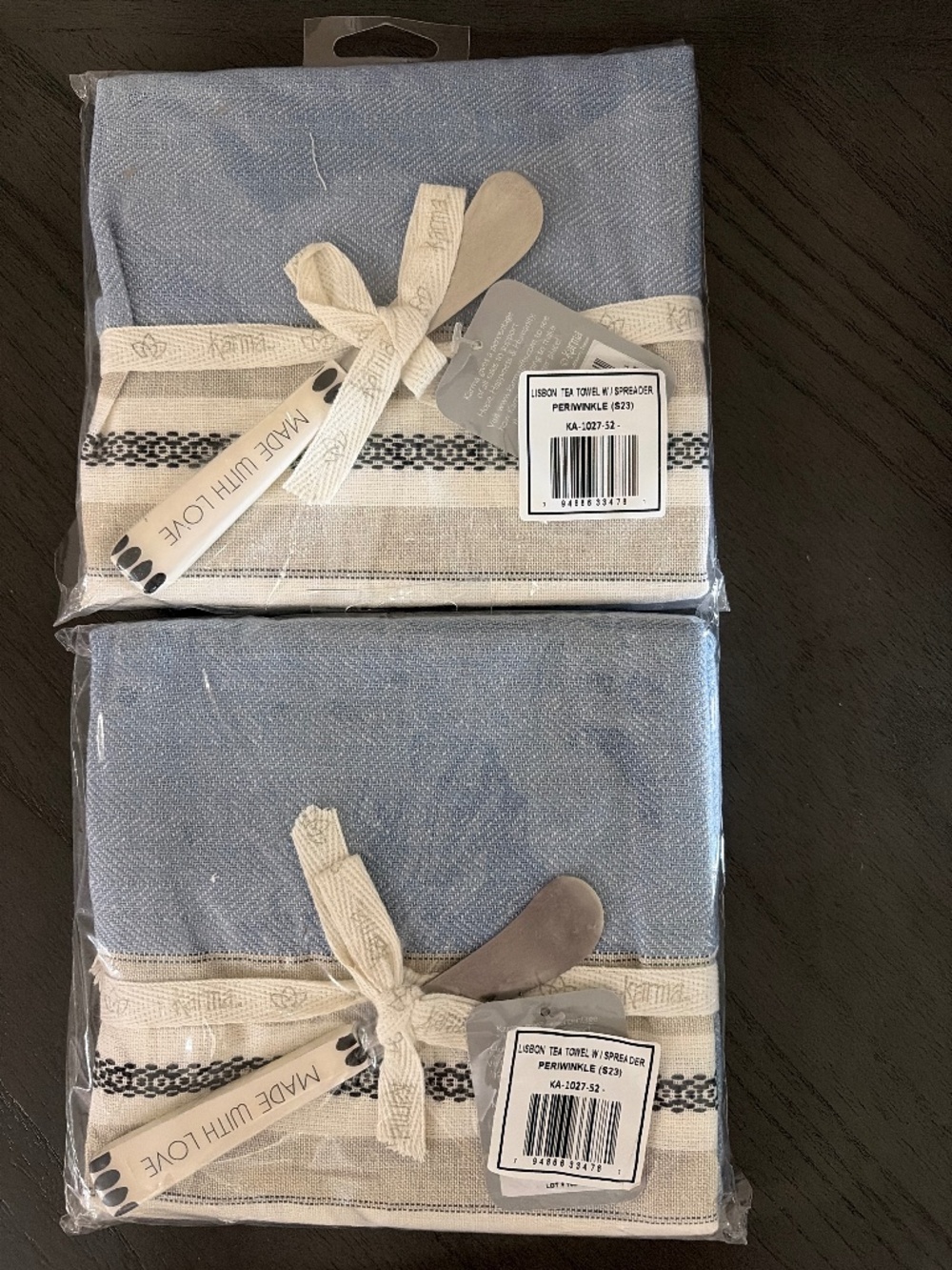 NEW Kerma Lisbon Tea Towel with Stainless Steel Spreader Set – Periwinkle Blue